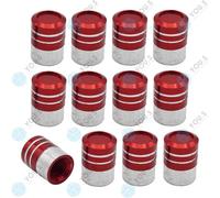 20 Pezzo You.S Alluminio Cilindro Tappi Valvola Argento-Rosso Con Tenuta Auto