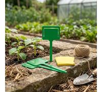 20 picchetti in PVC per vasi da fiori, etichette riutilizzabili da giardino per uso interno ed esterno per esigenze di identificazione delle piante (verde)