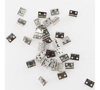 20 piccole cerniere in metallo per mobili in miniatura per casa delle bambole, scatole di gioielli e progetti fai da te (argento)