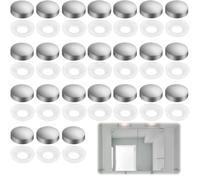 20 piccoli tappi cromati a cupola, viti decorative per viti a specchio da 4 mm, tappi di fissaggio a vite per coperture specchietti fermi a clip