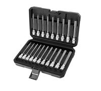 20-piece Metric And Imperial Hex Socket Wrench Set, 3/8-inch Extended Hex | Mechanic Drive Socket Bit Wrench Tools For Workshop, Factory, Mill Garage, Automotive, Farm, Barn