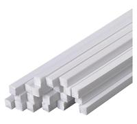 20 Pieces ABS Square Rod Length 500Mm, White Plastic Solid Bar Side 1-6Mm Suitable for DIY Sand Table Model, length 1mm(Side length 3mm)