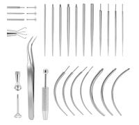 20 Pièces Ensemble de Pinces pour Piercing Outil d'Insertion Conique Taper Ball Grabber Outil de Perçage 14G 16G 18G 20G Kit Pince pour Billes Outil de Piercing Pour Oreille Nez Tragu LèVre Langue