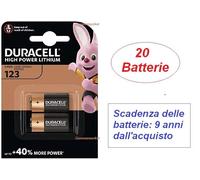20 pile batterie CR123 CR17345 Litio 3 V DURACELL