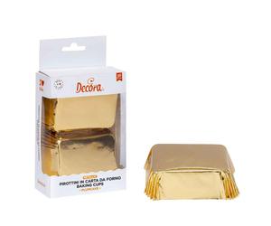 20 Pirottini rettangolari color oro per cottura plumcake 8 x 5 x h 3,2 cm