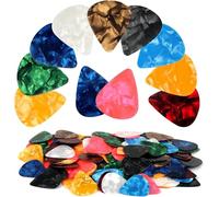20 plettri per chitarra, in celluloide, per chitarra acustica, elettrica, basso, inclusi 0,46 mm, 0,71 mm, 0,96 mm, 1,2 mm (colore casuale)