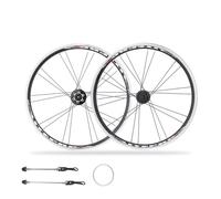 20 Pollici 406 451 Set Di Ruote Per Bici Pieghevole Ruota Anteriore E Posteriore A Sgancio Rapido Da 100/135mm Freno A Disco/V BMX Cerchio A Doppia Parete, Cassetta A 7-11 Velocità(Gold,451)
