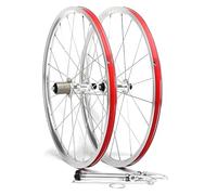 20 Pollici Set Ruote Bici 406/451 BMX Cerchio Freno C/V Bicicletta Pieghevole Ruotas Sgancio Rapido 74/130 Mm Anteriore/Posteriore Ruote 16/24 Fori Mozzi Per 8/9/10/11 Velocità Cassetta(Silver,451)