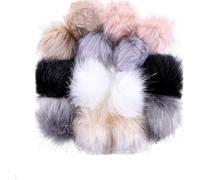 20 pompon in finta pelliccia per cappelli - 4,5 pollici Fluffy DIY Knitting Hat Pompoms with Elastic Loop, Removable Crochet Crafts Accessories for Shoes Scarves Gloves Bags Keychain (7 colori 14