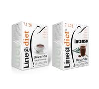 20 preprati in polvere monodose Line@diet per BEVANDE PROTEICHE: 10 CIOCCOLATO + 10 CIOCCOLATO INTENSO