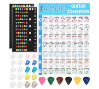 20 protezioni per le dita per chitarra, adesivi per tastiera della chitarra, 5 plettri per chitarra, in silicone antiscivolo, coperture protettive per le dita, strumenti per chitarra per imparare a