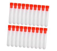 20 provette in plastica non graduate per test di laboratorio con tappi a vite, 12 x 60 cm