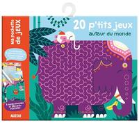 20 p'tits jeux autour du monde: 5 labyrinthes, 5 cherche et trouve, 5 points à relier, 5 mots mêlés. Avec 1 feutre effaçable et 20 cartes plastifiées