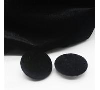 20 PZ 10-28 MM Velluto Oro Bottoni Rotondi Rivestiti in Stoffa Bottoni in Velluto con Bottoni con Gambo in Metallo per Abiti Artigianato Cucito-nero-12mm