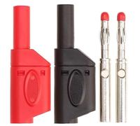 20 pz/10 paia 4mm guaina tubo retrattile impilabile spina a banana filo connettore a saldare spina lanterna nichelata(20 Red)