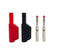 20 pz/10 paia 4mm maschio guaina retrattile impilabile spina a banana filo connettore a saldare rosso nero(20 Black)