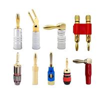 20 pz/10 paia di connettori a banana da 4 mm con dado placcato in oro con bloccaggio a vite(Px20)