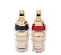 20 PZ/10 paia In Ottone Placcato Oro 4 MM Terminali Binding Post Vincolante Spina A Banana Connettore for Amplificatore Altoparlante Rosso + colore nero
