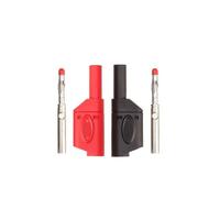 20 PZ/10 Paia Nichelato 4mm Guaina Lanterna Impilabile Tubo Retrattile Banana Filo Connettore A Saldare(10 Red 10 Black)