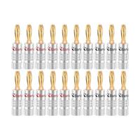 20 pz/10 paia SPINE A BANANA 24K Placcato Oro 4MM Connettore a Banana con Blocco A Vite for jack Audio Spine degli altoparlanti Nero e Rosso(20xL1010)