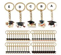 20 pz / 10 pz / 5 pz Portachiavi a forma di tocco da laurea, regalo unisex per la laurea, in lega metallica, con testo inspirazionale, adatto per la laurea di luglio, regali per il ritorno a scuola, b
