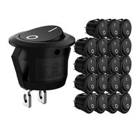 20 pz 10 pz Interruttore A Bilanciere Nero On Off 2 Pin Mini Interruttore A Levetta Rotondo 3A 250 V 6A 125 V 15 MM Interruttori Circolari per RV Auto Camion Barca
