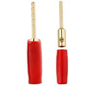 20 pz 2mm piccola spina a banana pin tipo a vite connettore cavo altoparlante audio connettore maschio dritto placcato oro rame(20 Red)