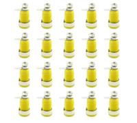 20 PZ 32A 4mm 5 Colori Presa A Banana Terminale Femmina Jack Montaggio A Pannello Presa Binding Post Connettore del Cavo Isolato(LW Yellow x 20pcs)