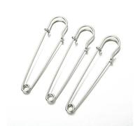 20 pz 38/45/75/80/100mm Spille di Sicurezza Grandi Dimensioni Spilla Base Gancio for Per Serratura FAI DA TE gioielli artigianali Fare Accessori Forniture Materiali(Rhodium,65mm)