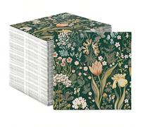 20 pz/40 pz/60 pz set, tovaglioli di carta usa e getta con fiori retrò primaverili, tovaglioli di carta con fiori di tulipano, decorazione da tavola per pranzo, cena, feste, 6,5 x 6,5 pollici 40 pezzi
