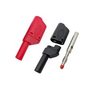 20 Pz 4mm Spina A Banana Rame Puro Nichelato Pistola Tipo Lanterna Impilabile Connettore Prova di Saldatura Isolamento(Red,100PCS)