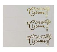 20 PZ Bigliettini bigliettino bomboniera SANTA CRESIMA scritta ORO