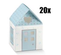 20 PZ Casa Casetta portaconfetti 5x5x8 cm LINEA BLOOM CELESTE bomboniera 0LCL