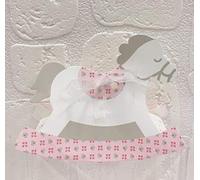 20 PZ Cavallo a dondolo portaconfetti ROSA linea bloom BOMBONIERA