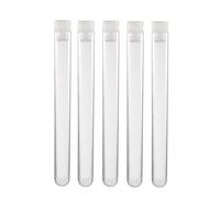 20 pz centrifugare provette fondo tondo polistirolo tappo bianco 16 x 150mm