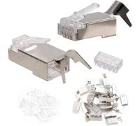 20 Pz Estremità CAT7, Connettori RJ45 Schermati in Metallo Spina Modulare - FTP