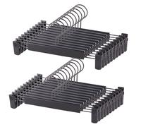 20 pz grucce appendiabiti con forti clip regolabili antiscivolo nere [EEK: Plastica PP]