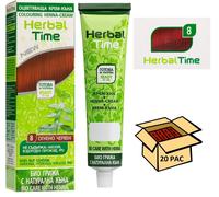 20 pz Ingrosso Crema-Henna colorante N°8 focoso-rosso 'Herbal Time' 75 ML
