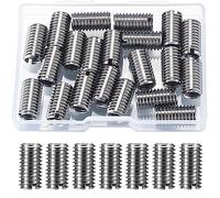 20 Pz Inserti Filettati, Inserto Filettato Autofilettante, Maschio Femmina Riduzione Dado, Inserto Dado Filettatura Manicotto di Riparazione, Interno M6x1.0 Esterno M8x1.25 in Acciaio Inox