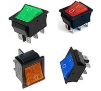 20 Pz. INTERRUTTORE bipolare DEVIATORE 15A 220V tasto luminoso KIT 4 colori