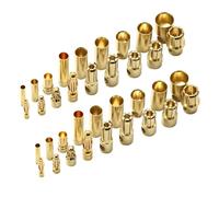 20 pz/lotto 2.0mm 3.0mm 3.5mm 4.0mm 5.5mm 6.0mm 8.0MM Oro Pallottola Banana Connettore spina(3.5mm)