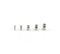 20 pz/lotto 316L acciaio inossidabile tappo terminale chiusura connettore adatto fai da te rotondo 0,9 1,2 1,5 mm catena serpente collana gioielli creazione risultati-tono acciaio-7,5x2,5 mm foro