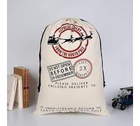 20 Pz/lotto Sacchetti Regalo di Natale Grande Tela Santa Sack Colore Alce Organico Heavy Canvas Red Drawstring Bag (HK01)