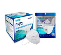 20 pz. - Mascherine FFP3 - ELASTICO ALLA NUCA - Imbottitura Nasale - 98% FILTRAZIONE - Busta Singola - certificate CE0370
