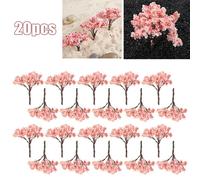 20 Pz Miniatura Alberi Piante Modello Fiori Ciliegia Fiorito Ferrovia Scenario