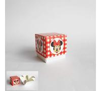 20 PZ MINNIE DISNEY PARTYH Scatolina Fleur portaconfetti 7x7x7 cm ROSSO 0LSV