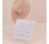 20 Pz/pacco Anelli Da Naso Con Quattro Artigli E Cubic Zirconia, Design Semplice 3mm/4mm Dritto E Flessibile Pin Naso Borchie Unisex 20 pezzi da 3 mm,20 pezzi da 4 mmRame