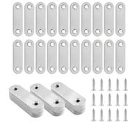 20 Pz Piastra Staffa Angolare Piatta in Acciaio Inox, Staffe Piatte Angolari, Piastra di Giunzione Piatta, Connettori Piatti in Acciaio, Connettore di Riparazione per Sedie Mobili Tavoli(60 x 15 mm)