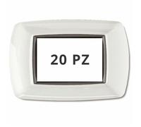 20 PZ PLACCA PLACCHETTA BIANCA COPRINTERRUTTORE 3 MODULI ELETTROCANALI ECL2983WH