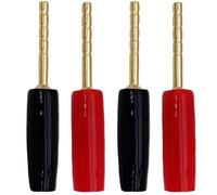 20 pz rame placcato oro 2mm pin adattatore spina a banana pin dritto terminali a banana connettori for altoparlanti connettore cablaggio(10 Red 10 Black)